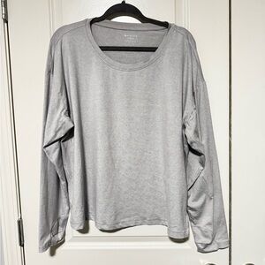 Athleta LightGray Uptempo Long Sleeve Athletic Top 1x